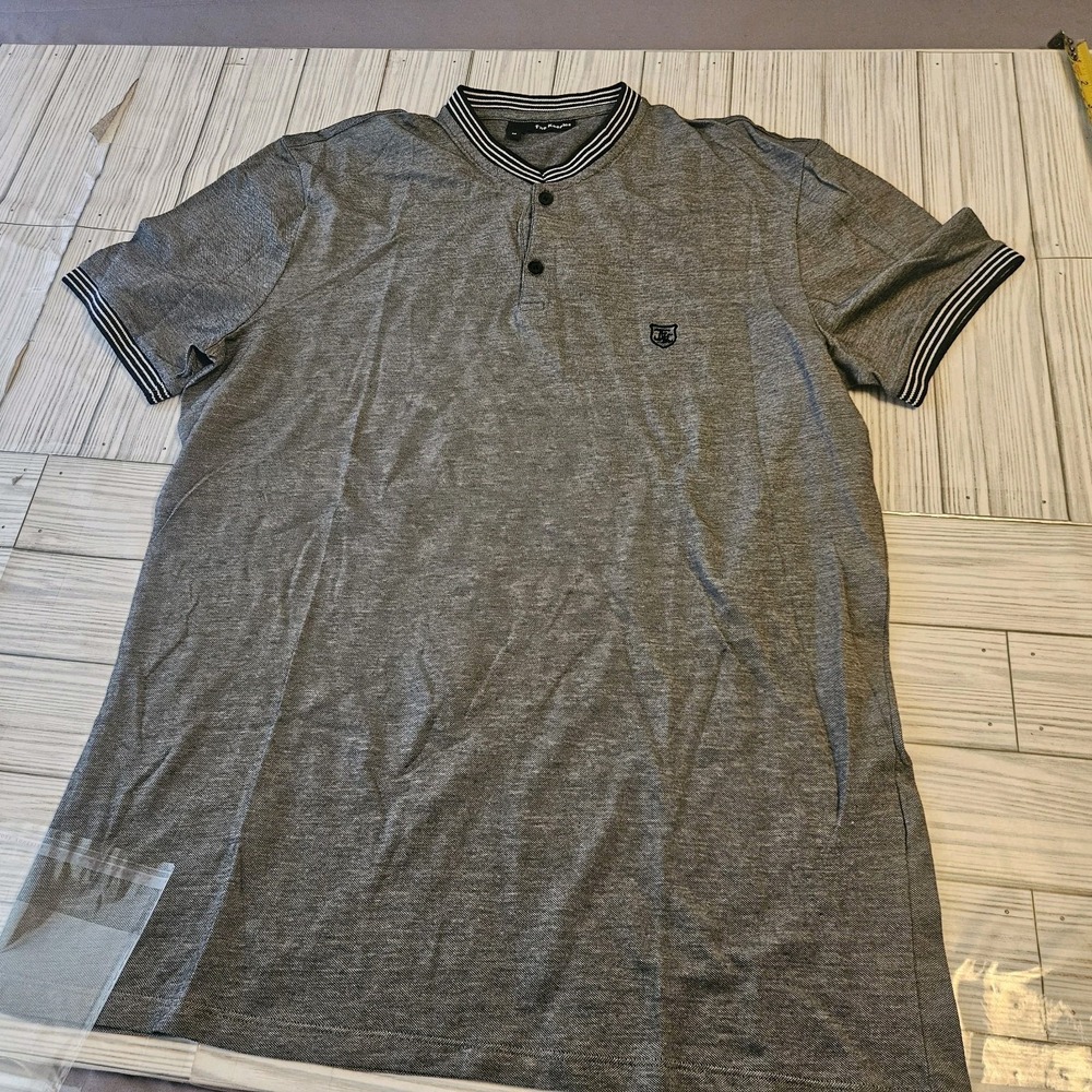 Sport The Kooples Shirt Mens Medium Gray Pocket Pique White Polo Shirt